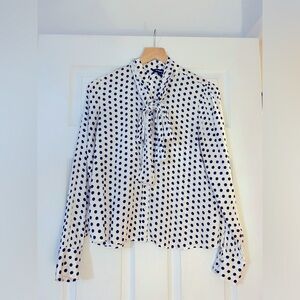 Express button down tie neck top